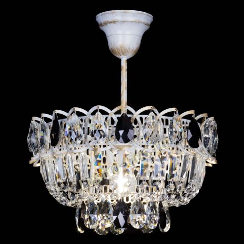 Люстра Астра Бутон №1 Черная - белая с подвесом в Новокузнецке Гусь Хрустальный