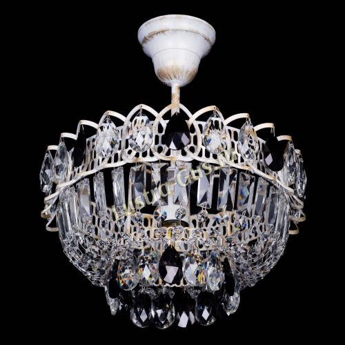 Люстра Астра Бутон №1 Черная - белая с подвесом в Новокузнецке Гусь Хрустальный