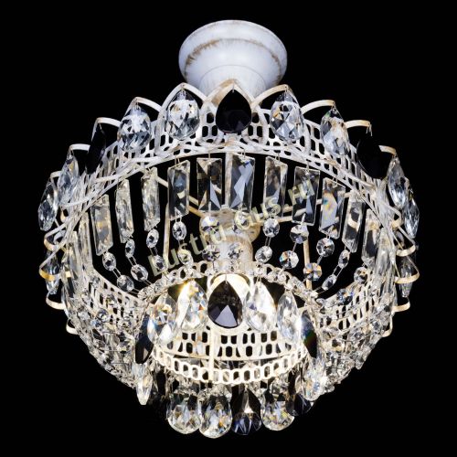 Люстра Астра Бутон №1 Черная - белая с подвесом в Новокузнецке Гусь Хрустальный