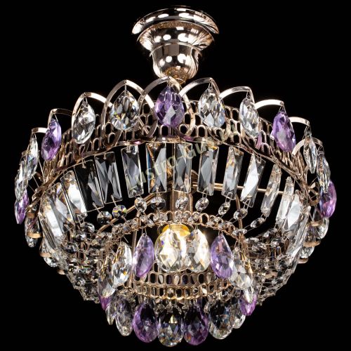 Люстра Астра Бутон №1 с подвесом Фиолетовая в Новокузнецке Гусь Хрустальный