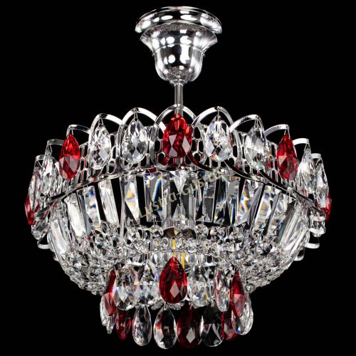 Люстра Астра Бутон №1 с подвесом Красная в Новокузнецке Гусь Хрустальный