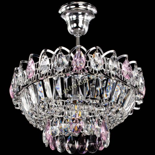 Люстра Астра Бутон №1 с подвесом Розовая в Новокузнецке Гусь Хрустальный