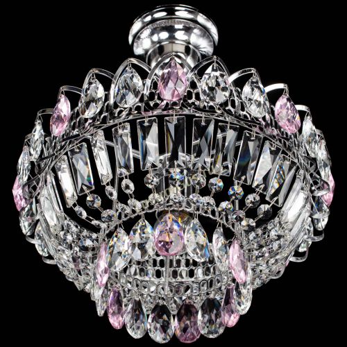 Люстра Астра Бутон №1 с подвесом Розовая в Новокузнецке Гусь Хрустальный