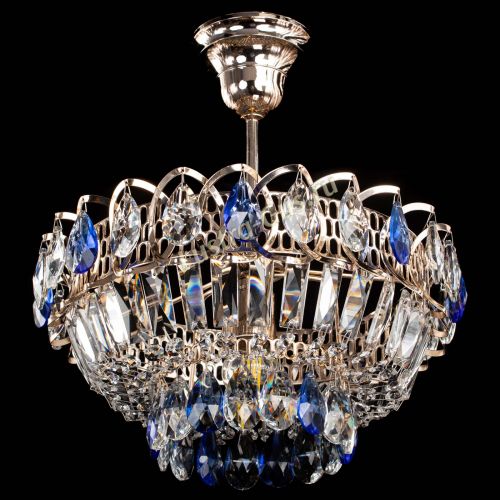 Люстра Астра Бутон №1 с подвесом Синяя в Новокузнецке Гусь Хрустальный