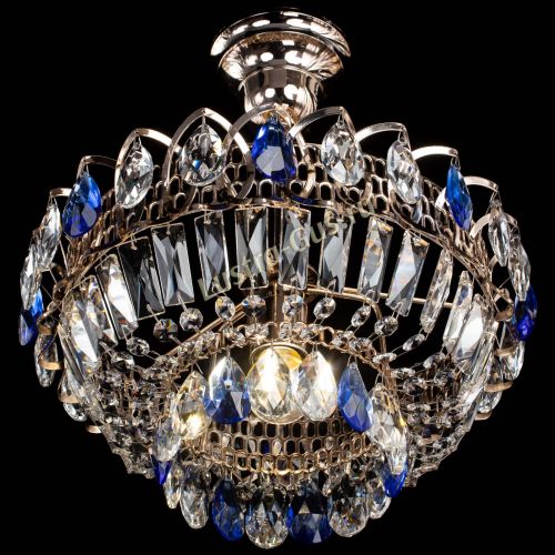 Люстра Астра Бутон №1 с подвесом Синяя в Новокузнецке Гусь Хрустальный