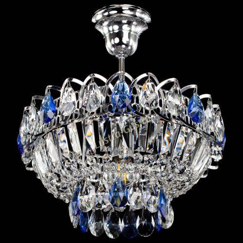 Люстра Астра Бутон №1 с подвесом Синяя в Новокузнецке Гусь Хрустальный