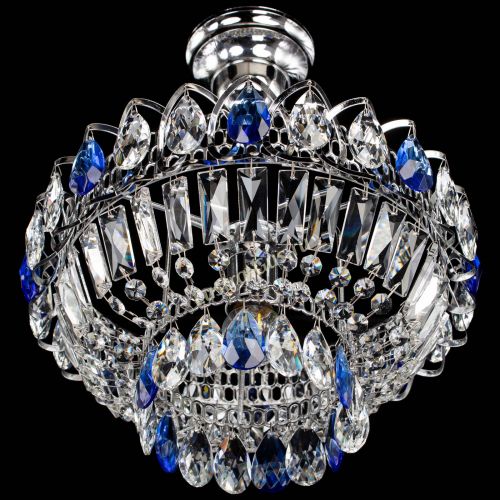 Люстра Астра Бутон №1 с подвесом Синяя в Новокузнецке Гусь Хрустальный