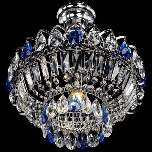 Люстра Астра Бутон №1 с подвесом Синяя в Новокузнецке Гусь Хрустальный