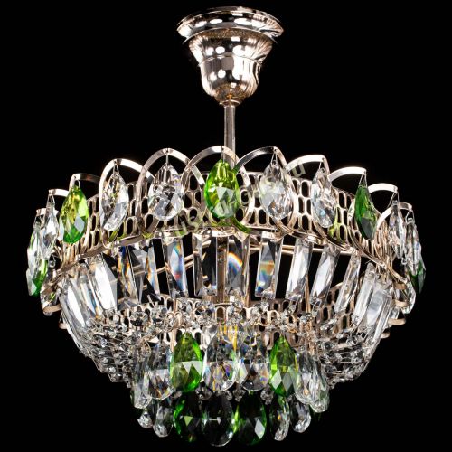 Люстра Астра Бутон №1 с подвесом Зеленая в Новокузнецке Гусь Хрустальный