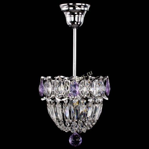 Люстра Астра Купол №1 с подвесом Фиолетовая в Новокузнецке Гусь Хрустальный