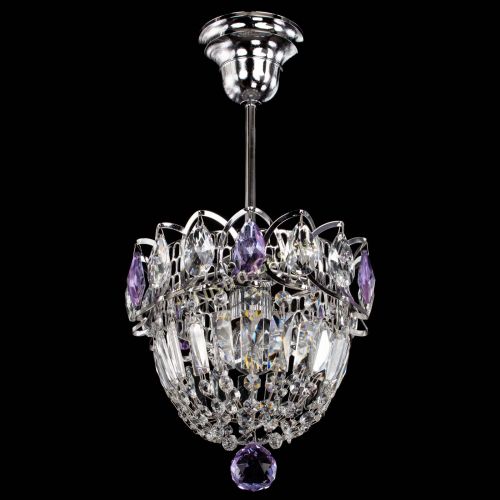 Люстра Астра Купол №1 с подвесом Фиолетовая в Новокузнецке Гусь Хрустальный