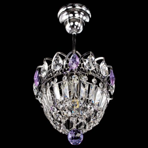Люстра Астра Купол №1 с подвесом Фиолетовая в Новокузнецке Гусь Хрустальный