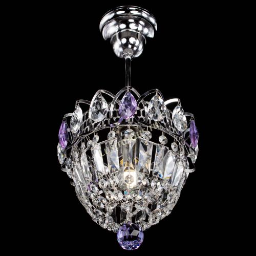 Люстра Астра Купол №1 с подвесом Фиолетовая в Новокузнецке Гусь Хрустальный