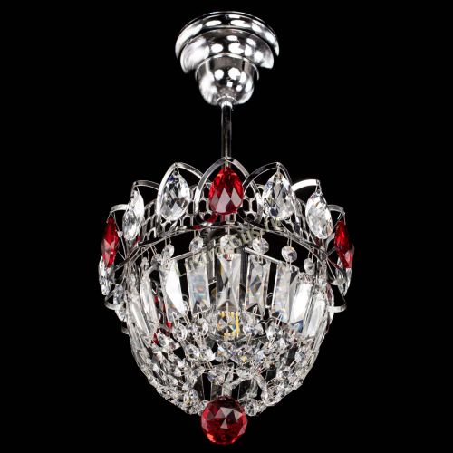 Люстра Астра Купол №1 с подвесом Красная в Новокузнецке Гусь Хрустальный