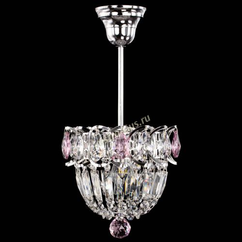 Люстра Астра Купол №1 с подвесом Розовая в Новокузнецке Гусь Хрустальный