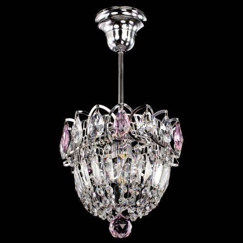 Люстра Астра Купол №1 с подвесом Розовая в Новокузнецке Гусь Хрустальный