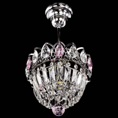 Люстра Астра Купол №1 с подвесом Розовая в Новокузнецке Гусь Хрустальный