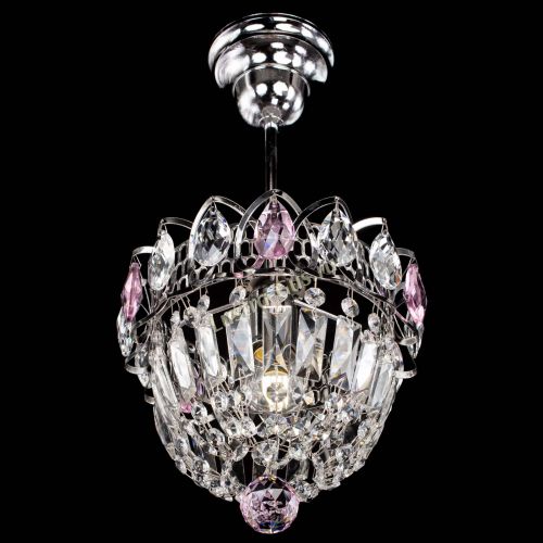 Люстра Астра Купол №1 с подвесом Розовая в Новокузнецке Гусь Хрустальный