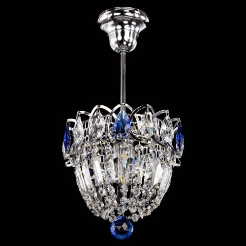 Люстра Астра Купол №1 с подвесом Синяя в Новокузнецке Гусь Хрустальный