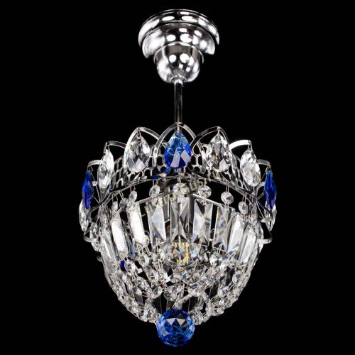 Люстра Астра Купол №1 с подвесом Синяя в Новокузнецке Гусь Хрустальный