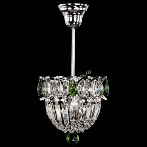 Люстра Астра Купол №1 с подвесом Зеленая в Новокузнецке Гусь Хрустальный