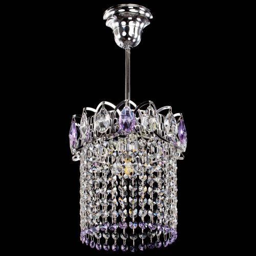Люстра Астра оптикон №1 фиолетовая в Новокузнецке Гусь Хрустальный