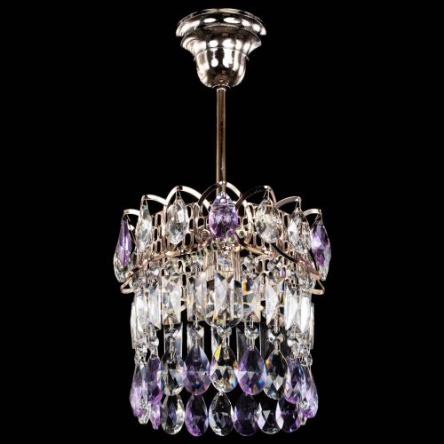 Люстра Астра пластинка №1 фиолетовая в Новокузнецке Гусь Хрустальный