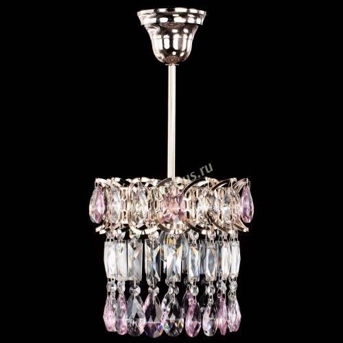 Люстра Астра пластинка №1 розовая в Новокузнецке Гусь Хрустальный