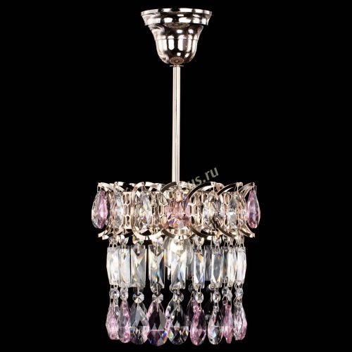 Люстра Астра пластинка №1 розовая в Новокузнецке Гусь Хрустальный