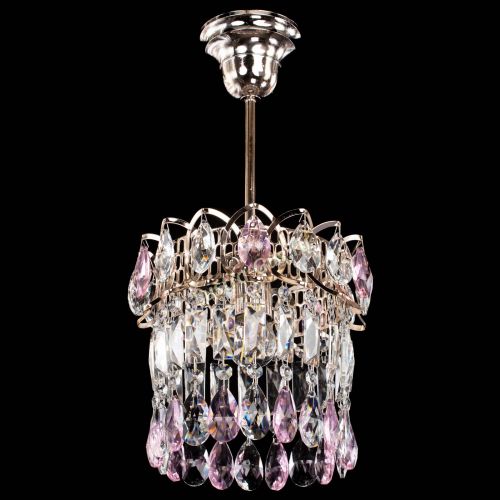 Люстра Астра пластинка №1 розовая в Новокузнецке Гусь Хрустальный