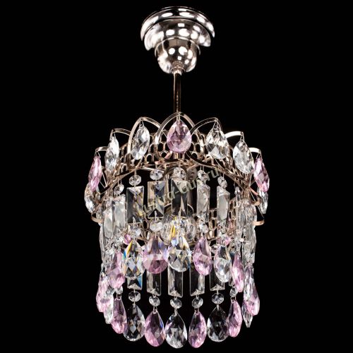 Люстра Астра пластинка №1 розовая в Новокузнецке Гусь Хрустальный