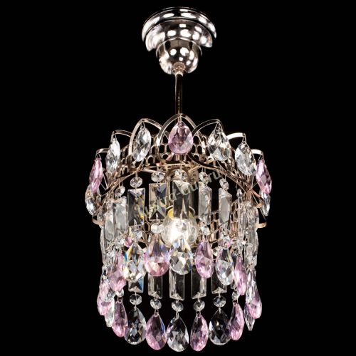 Люстра Астра пластинка №1 розовая в Новокузнецке Гусь Хрустальный