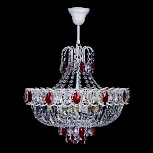 Люстра Астра Белая с подвесом красная в Новокузнецке Люстра Астра Белая с подвесом красная в Новокузнецке