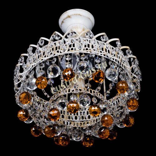 Люстра Астра шар №1 Чайная белая в Новокузнецке Гусь Хрустальный