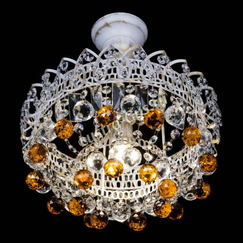 Люстра Астра шар №1 Чайная белая в Новокузнецке Гусь Хрустальный