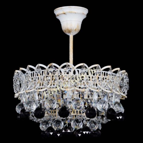 Люстра Астра шар №1 Черная белая в Новокузнецке Гусь Хрустальный