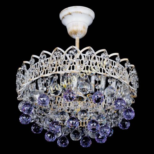 Люстра Астра шар №1 Фиолетовая белая в Новокузнецке Гусь Хрустальный