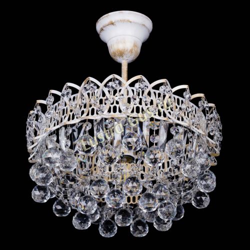 Люстра Астра шар №1 белая в Новокузнецке Гусь Хрустальный