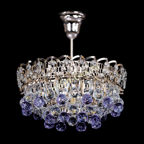 Люстра Астра шар фиолетовая 1 лампа в Новокузнецке Гусь Хрустальный