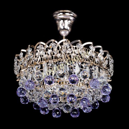 Люстра Астра шар фиолетовая 1 лампа в Новокузнецке Гусь Хрустальный