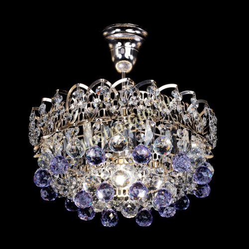 Люстра Астра шар фиолетовая 1 лампа в Новокузнецке Гусь Хрустальный