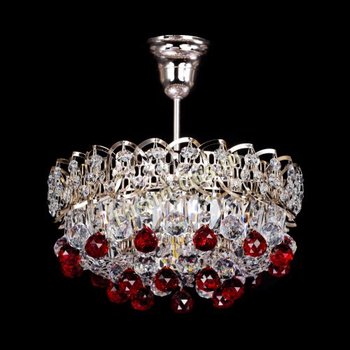 Люстра Астра шар красная 1 лампа в Новокузнецке Гусь Хрустальный