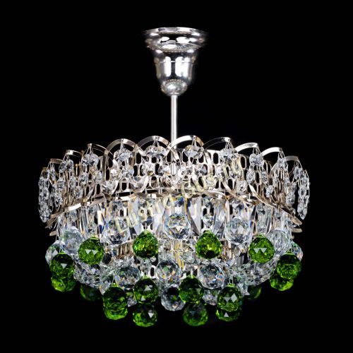 Люстра Астра шар зеленая 1 лампа в Новокузнецке Гусь Хрустальный