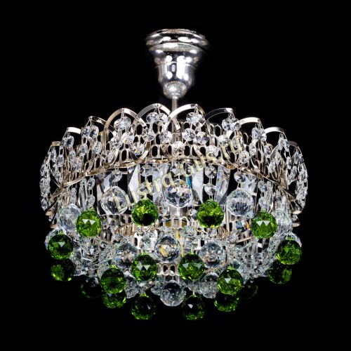 Люстра Астра шар зеленая 1 лампа в Новокузнецке Гусь Хрустальный