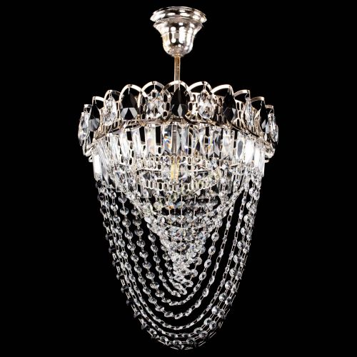 Люстра Астра Водоворот с подвесом №1 черная в Новокузнецке Гусь Хрустальный