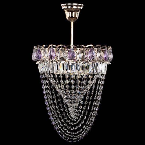 Люстра Астра Водоворот с подвесом №1 фиолетовая в Новокузнецке Гусь Хрустальный