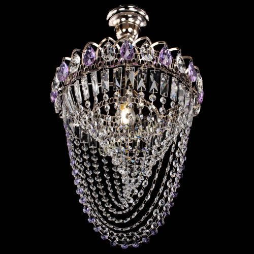 Люстра Астра Водоворот с подвесом №1 фиолетовая в Новокузнецке Гусь Хрустальный