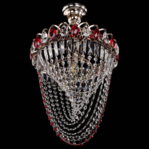 Люстра Астра Водоворот с подвесом №1 красная в Новокузнецке Гусь Хрустальный