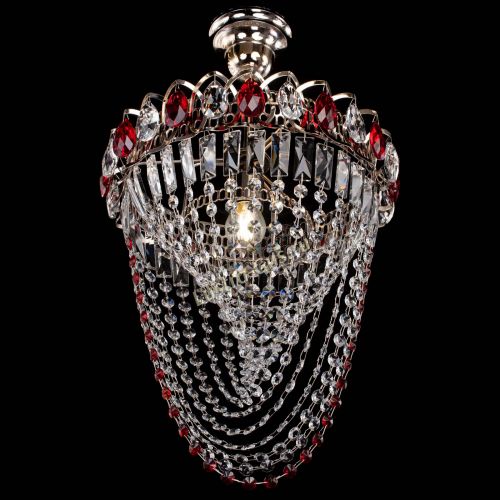 Люстра Астра Водоворот с подвесом №1 красная в Новокузнецке Гусь Хрустальный