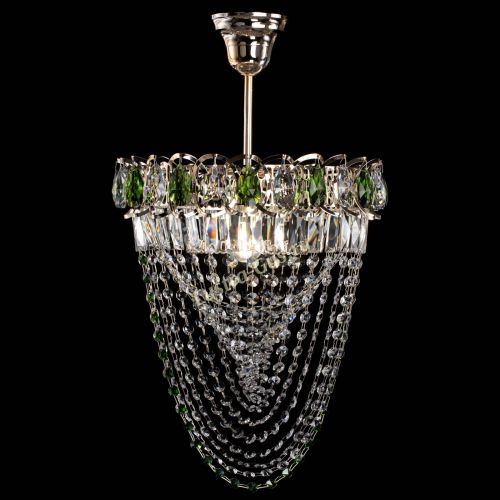 Люстра Астра Водоворот с подвесом №1 зеленая в Новокузнецке Гусь Хрустальный